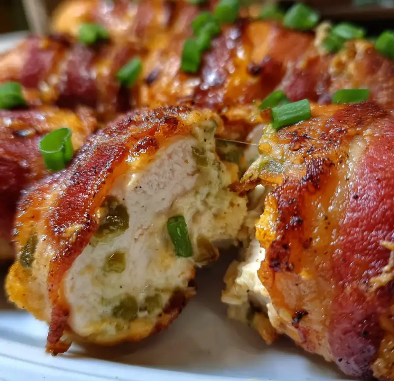 Bacon Wrapped Jalapeno Popper Chicken