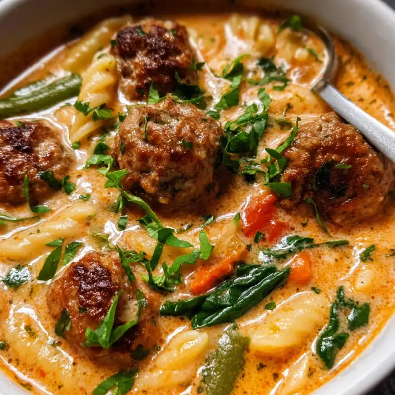 Creamy Italian Meatball Soup