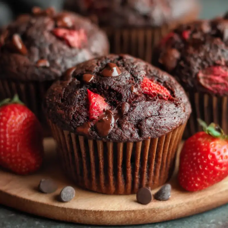 Delicious Double Chocolate Strawberry Muffins Recipe