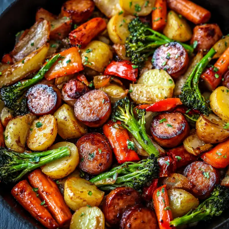 One-Pan Honey Garlic Kielbasa & Veggies: Delicious Recipe