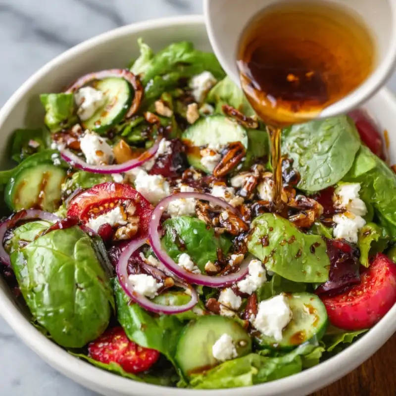 Delicious Spring Mix Salad with Homemade Balsamic Honey Dressing Recipe