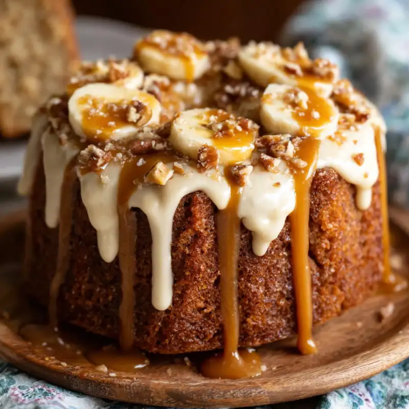 Salted Caramel Brown Butter Banana Cake