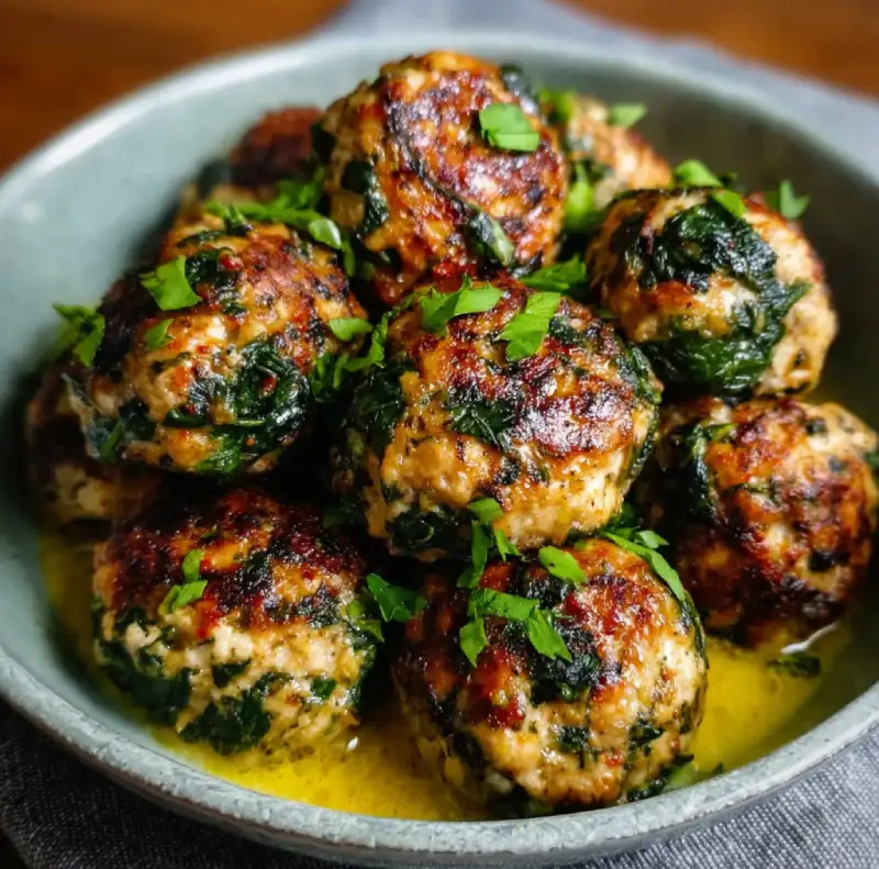 Carb Spinach Chicken Meatballs