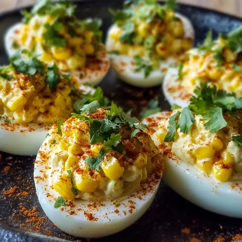 Mexican Street Corn Deviled Eggs