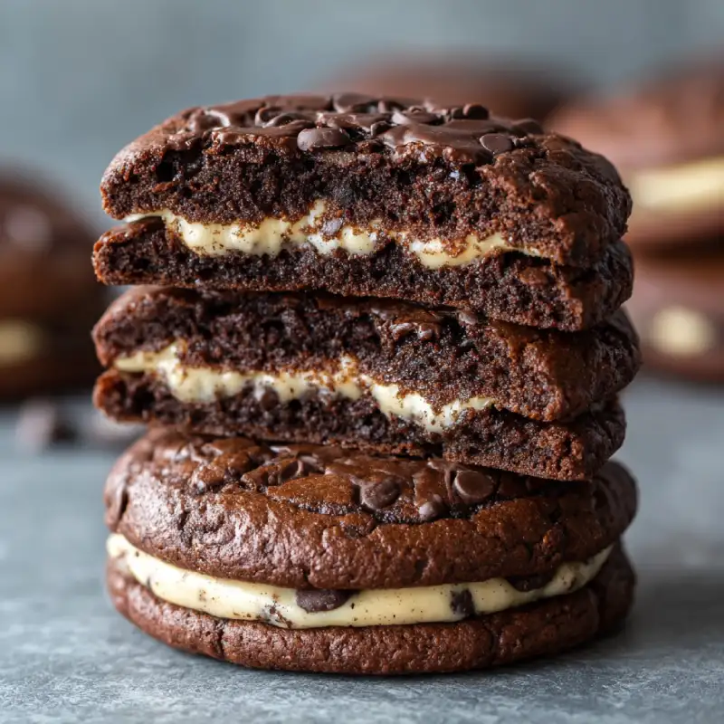 Delicious Fudgy Brownie Cookies Stuffed with Cookie Dough Recipe