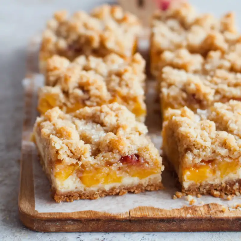 Peaches and Cream Crumble Bars