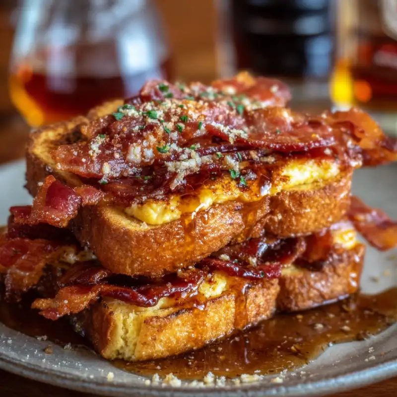 Bourbon Maple Bacon Stuffed Toast: Delicious Breakfast Recipe