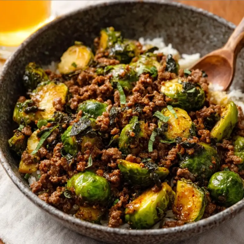Delicious Ground Beef and Brussels Sprouts Recipe