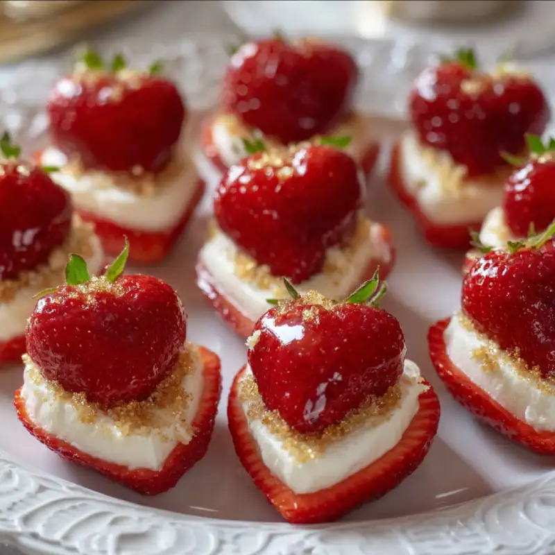 Delicious Sweetheart Cheesecake Deviled Strawberries Recipe