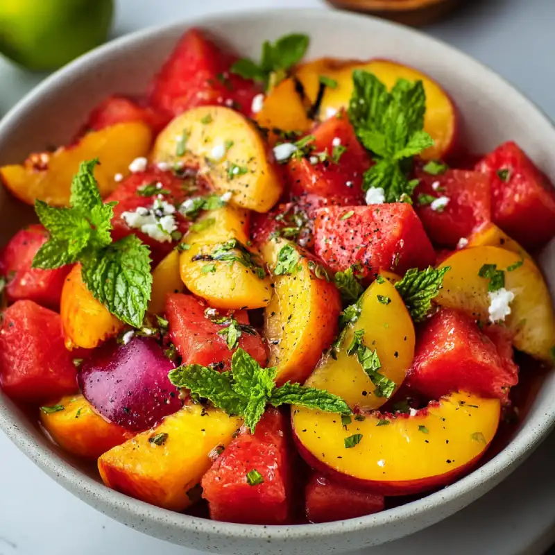 Summer Peach Watermelon Salad