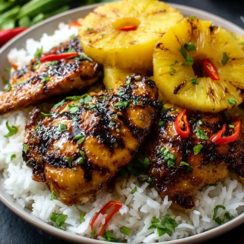 Hawaiian Chicken with Coconut Rice
