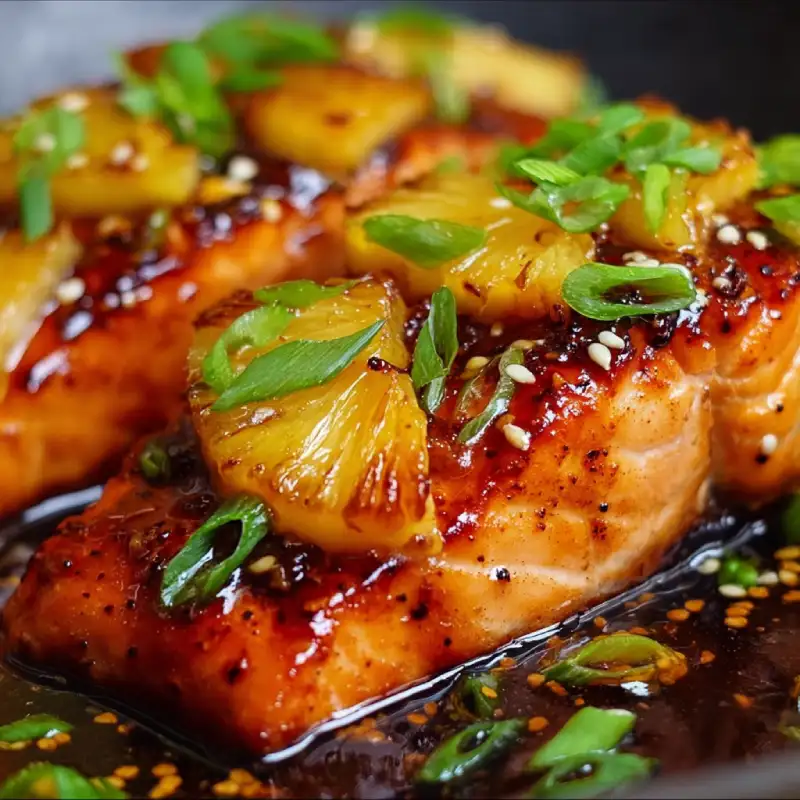 Honey Pineapple Glazed Salmon