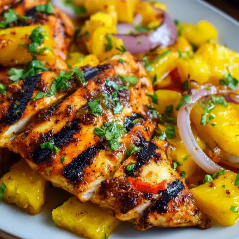 Grilled Mango Pineapple Chicken