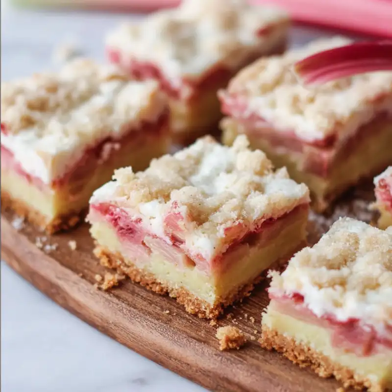 Moist Rhubarb Custard Bars