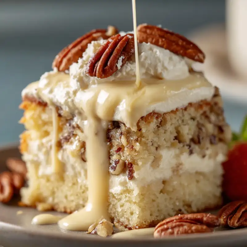 Moist Butter Pecan Tres Leches Cake