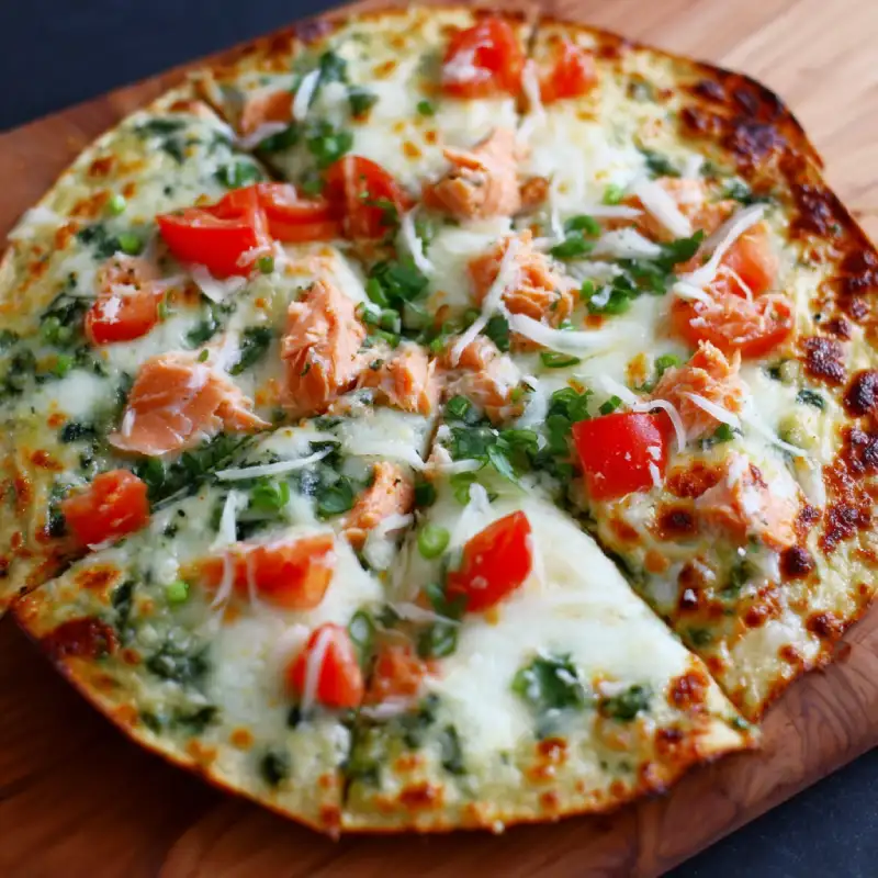 Salmon Tortilla Pizza