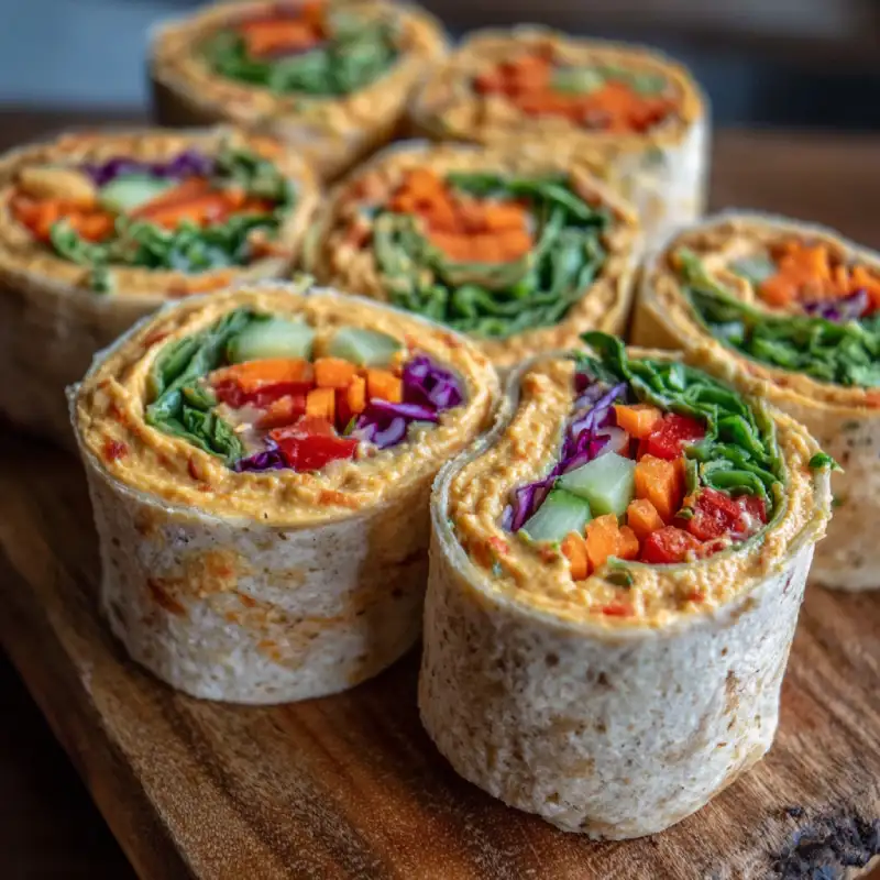 Fresh Vegan Picnic Hummus Veggie Pinwheels