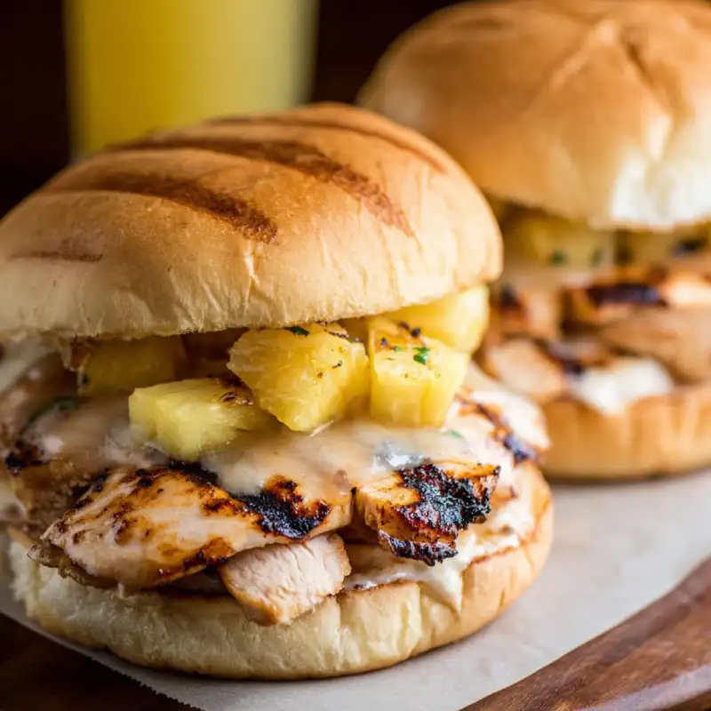 Grilled Hawaiian Chicken Sandwiches