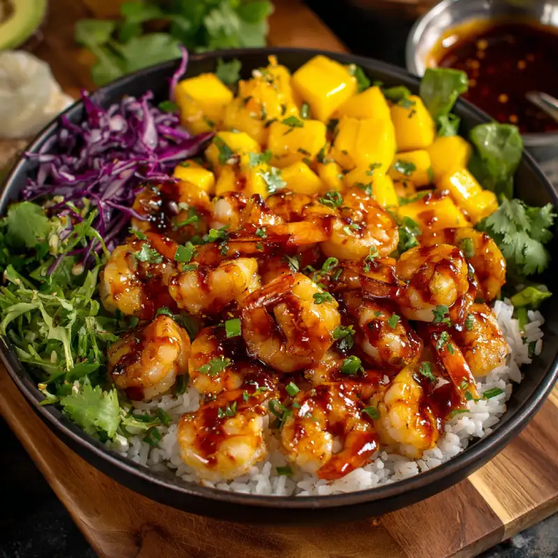 Sweet Chili Mango Shrimp Bowl