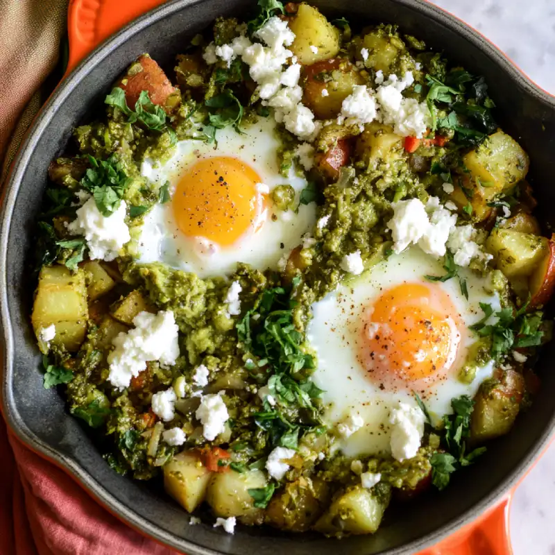 Pesto Eggs & Potato Skillet: Easy Recipe