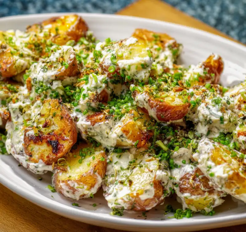 Crispy Smashed Potato Salad