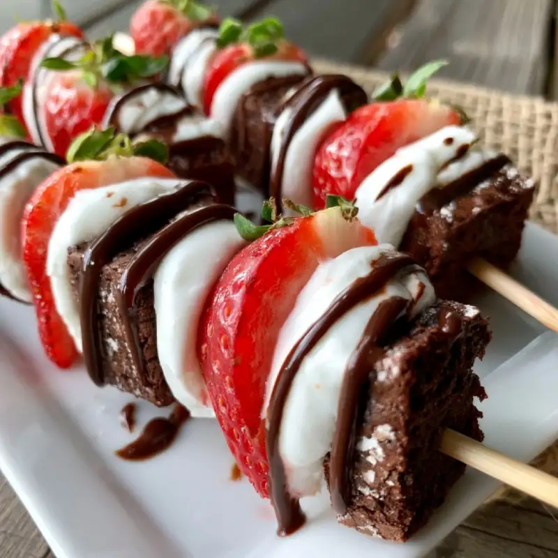Strawberry Brownie Kabobs
