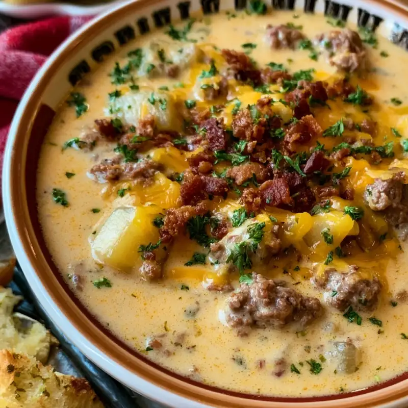 Crockpot Cheeseburger Soup