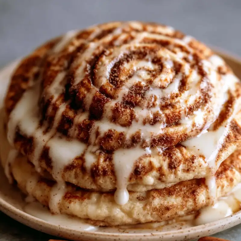 Fluffy Cinnamon Roll Pancakes